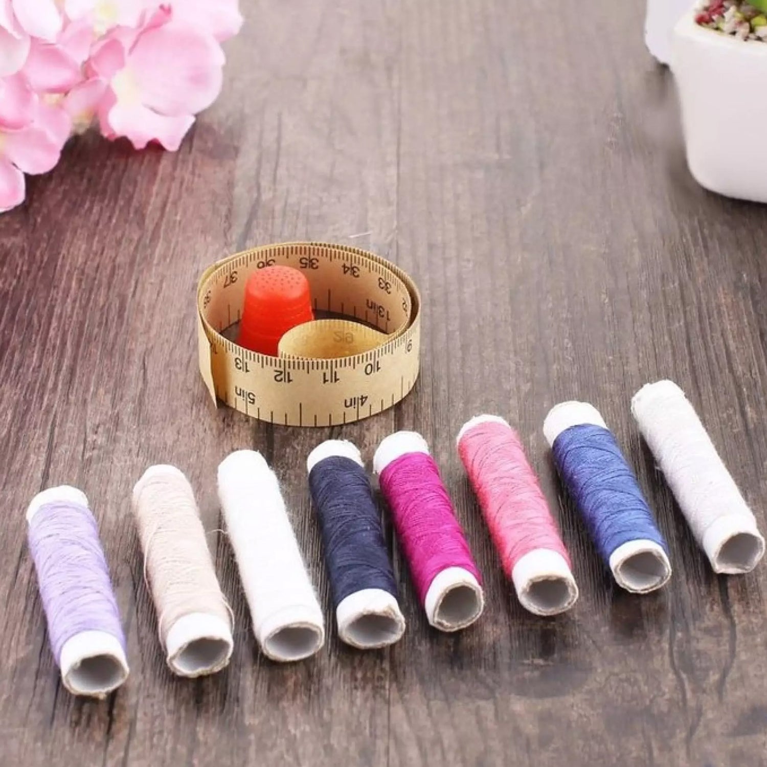 24 Pc Sewing Box for Storing Thread Rolls & Sewing Essentials - view 3
