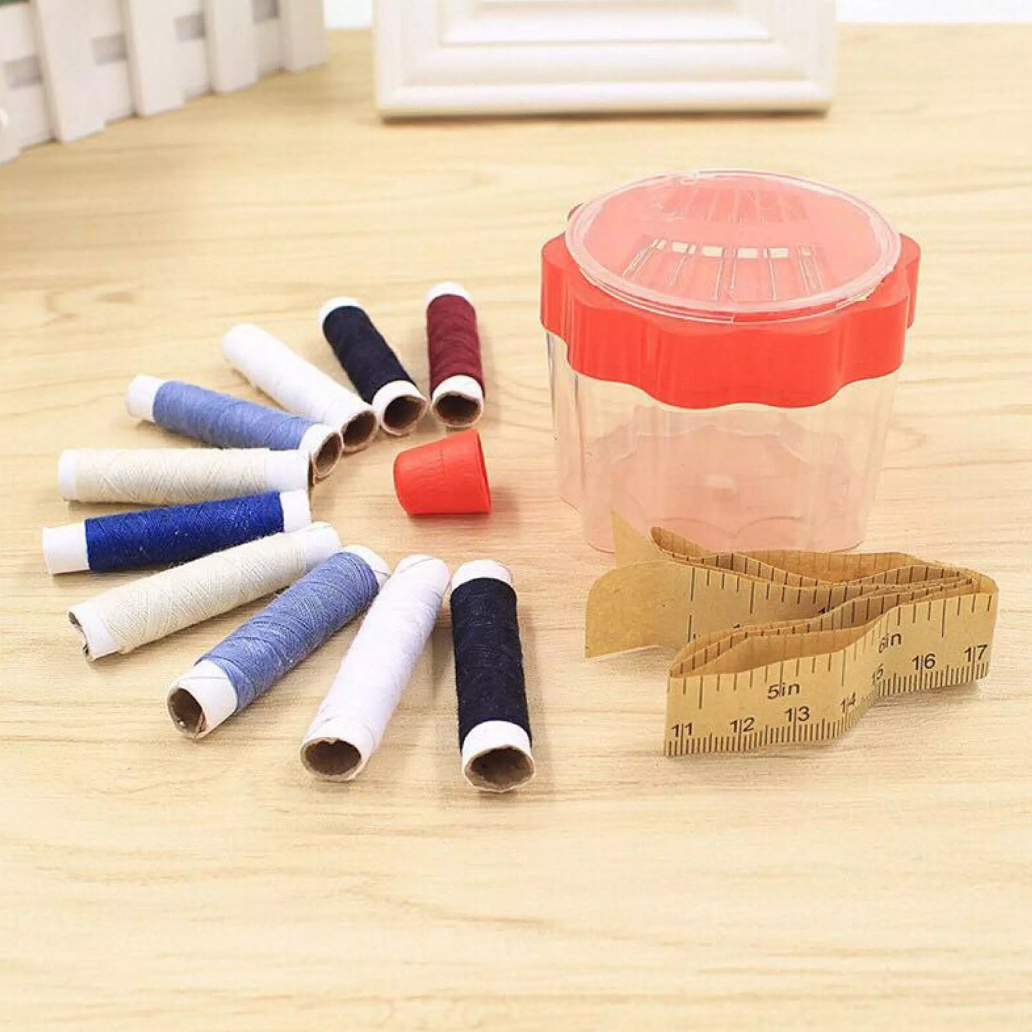 24 Pc Sewing Box for Storing Thread Rolls & Sewing Essentials - view 6