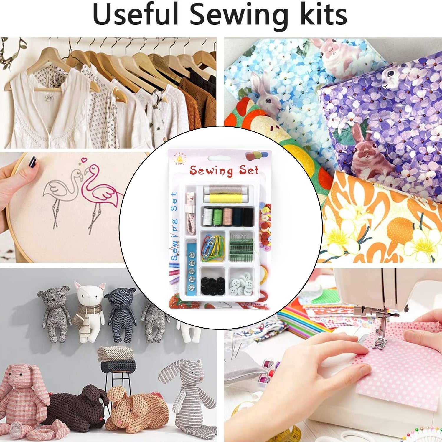 62 Pc Sewing Set used for sewing of clothes and fabrics including all home purposes - view 6