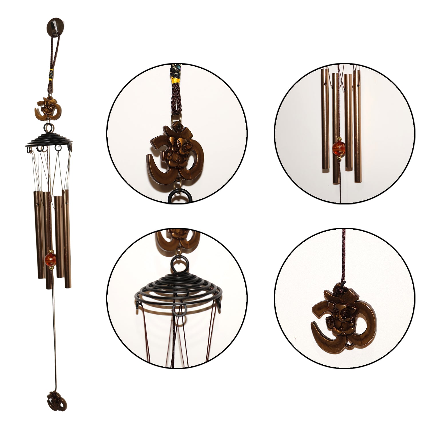 Metal Wind Chime with Om Symbol (1 Pc) - view 4