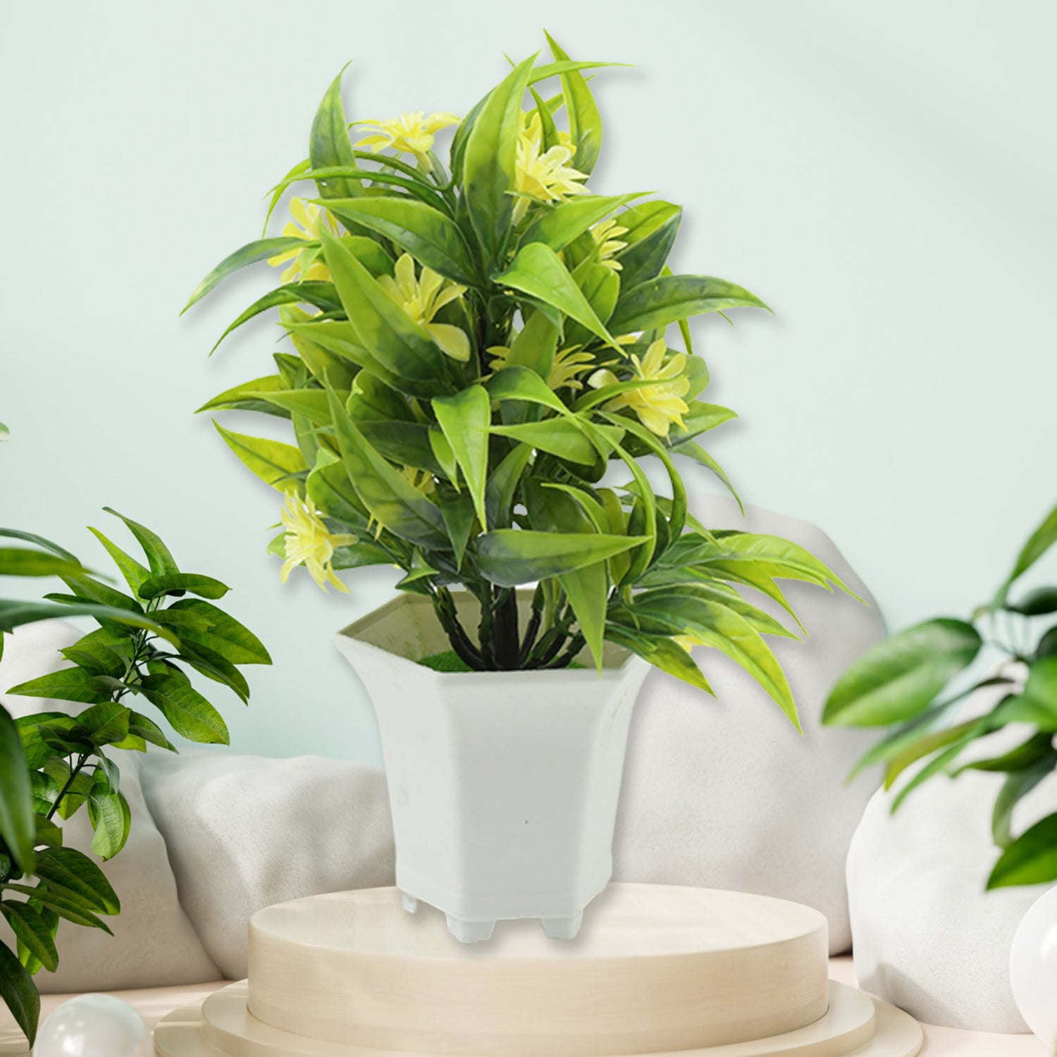 Artificial Flower Plant with Cute Pot – Tabletop Decor for Home & Office (1 Pc) - view 6