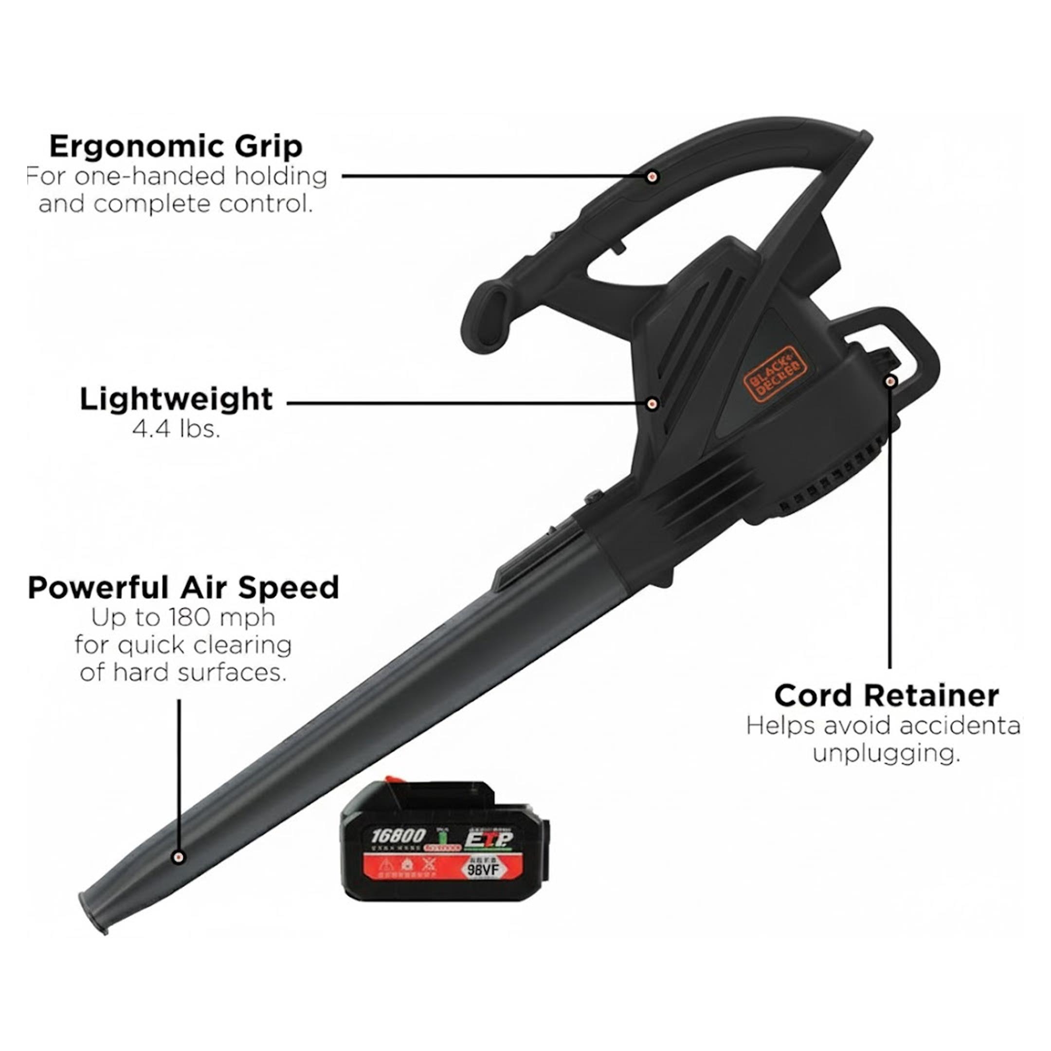 Multi-Purpose Home and Garden Air Blower Kit with Collection Bag for Easy Cleaning - view 4