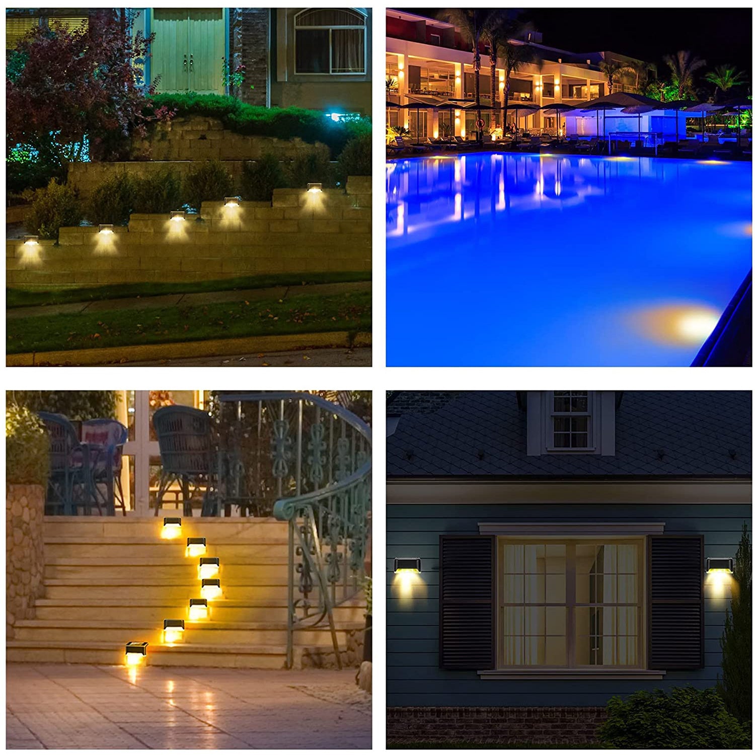 4-Piece Solar Waterproof Garden, Stair & Railing Lights - view 5