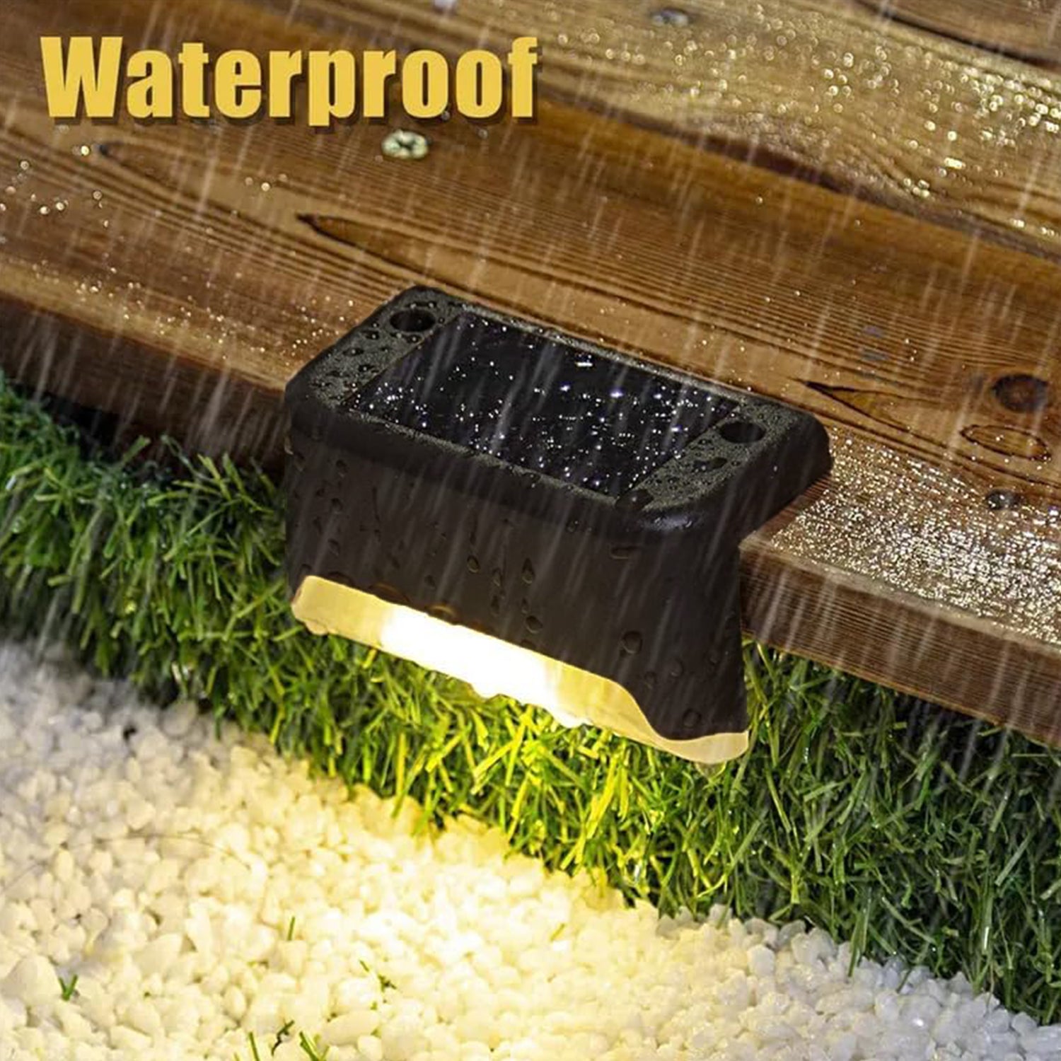 4-Piece Solar Waterproof Garden, Stair & Railing Lights - view 7