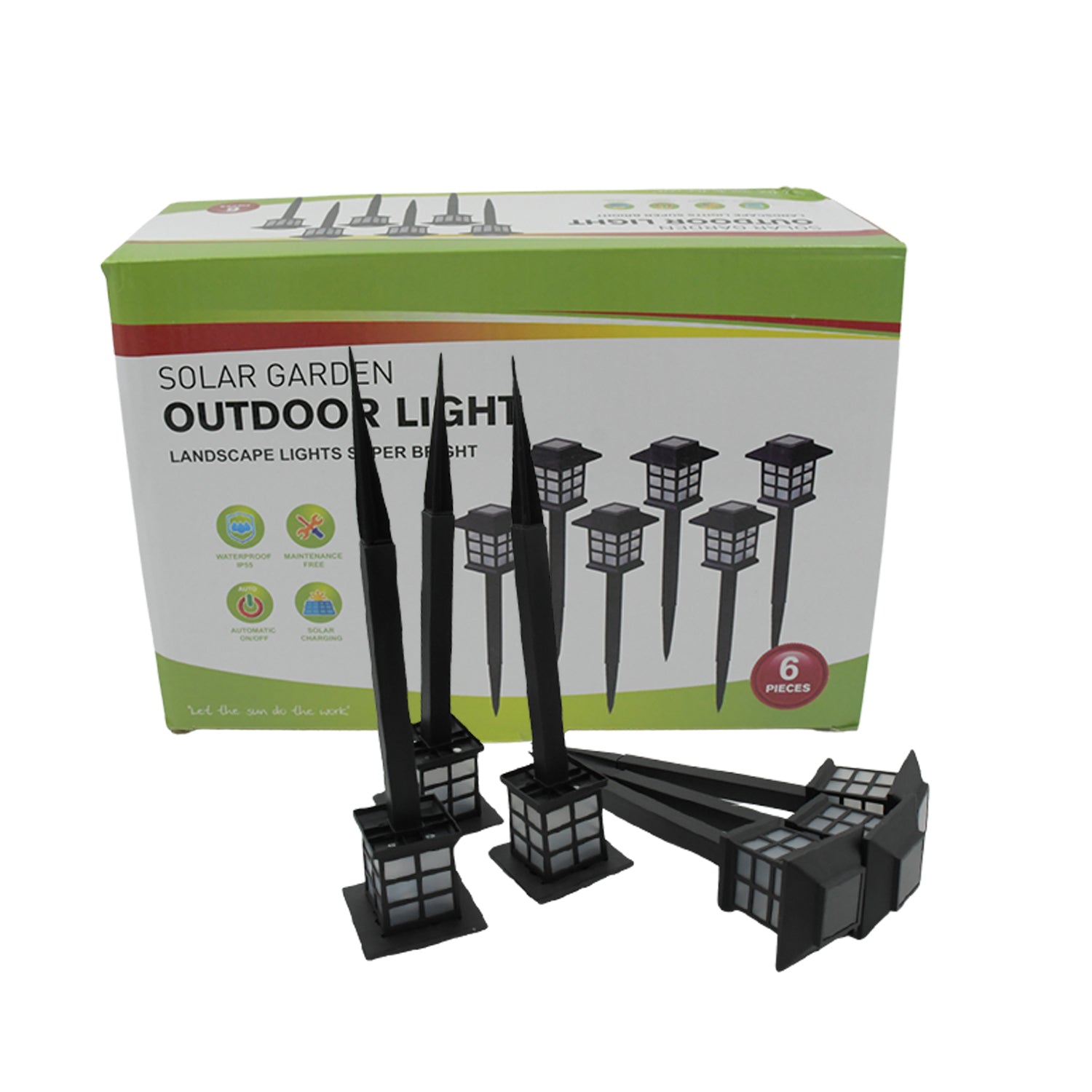 Big Solar Outdoor Lights, 6 Pack Waterproof Solar Pathway Lights, 10 Hrs Long-Lasting LED Landscape Lighting… - view 4
