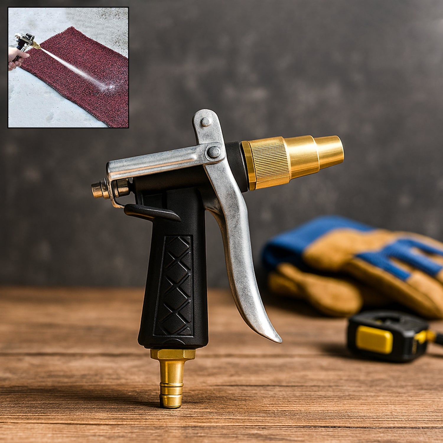 Durable Gold Color Trigger Hose Nozzle Water Lever Spray