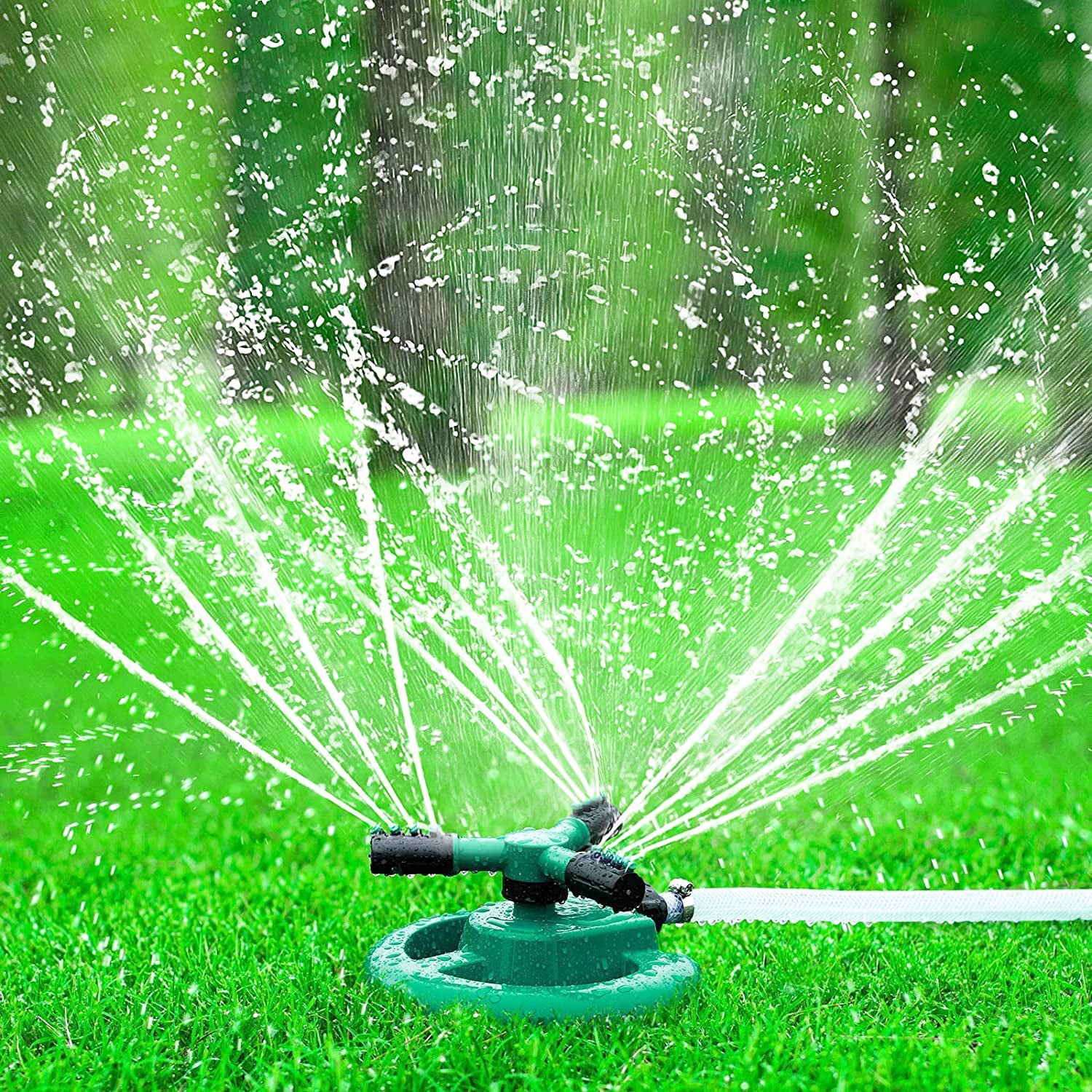 3 Arm 360° Sector Rotating Water Sprinkler Garden Pipe Hose Irrigation Yard - view 6