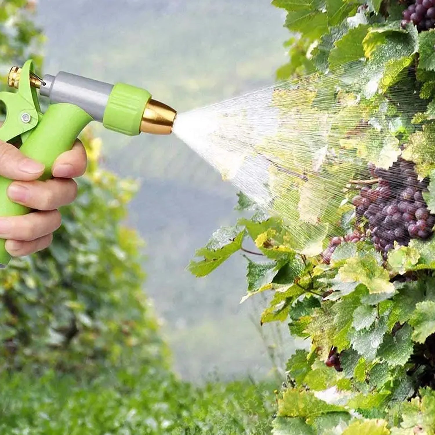 Water Spray Nozzle, Hose Sprayer, High Pressure Long Range Zinc Alloy Rotatable