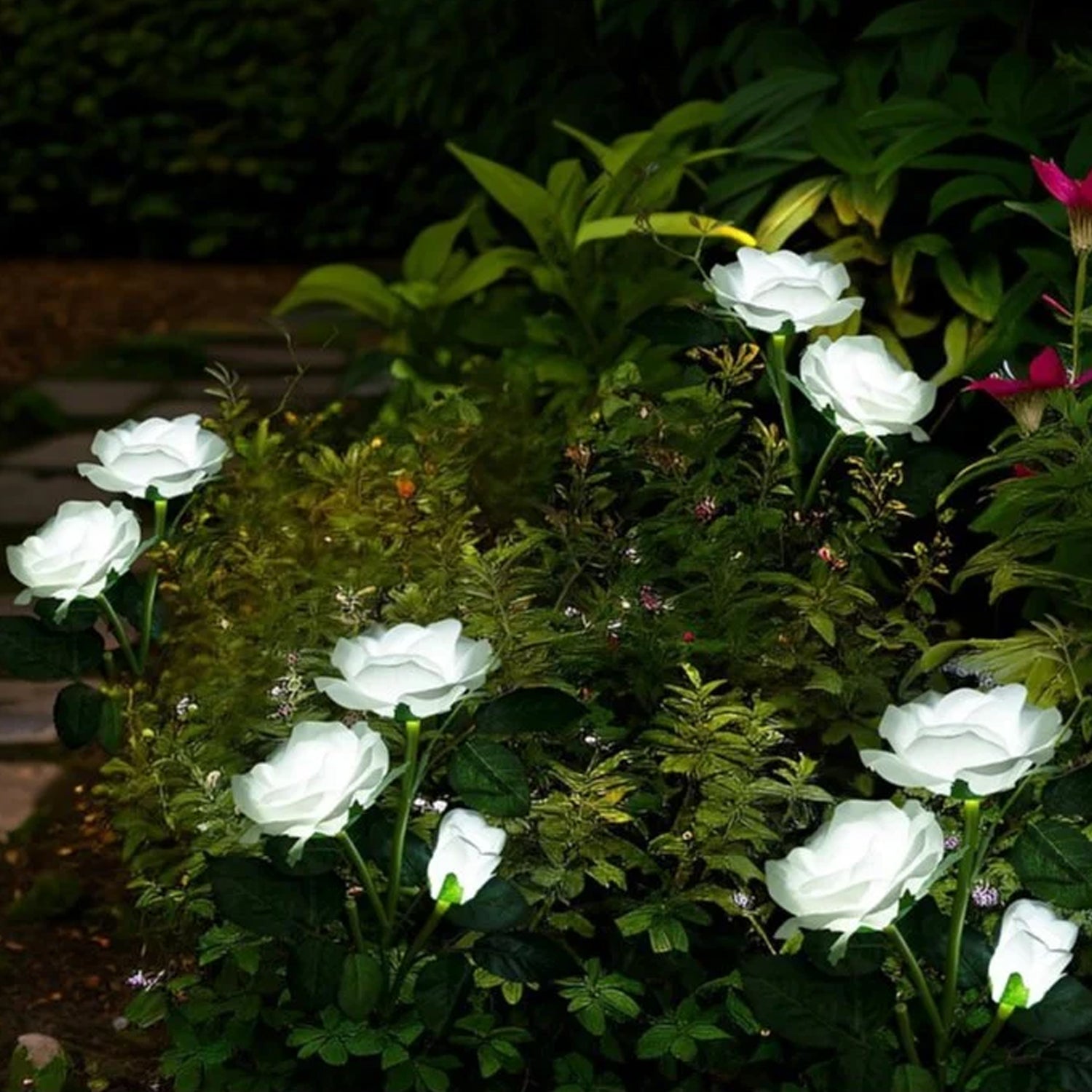 Solar Powered Decorative Garden Flower Lights Set of 2 - view 3