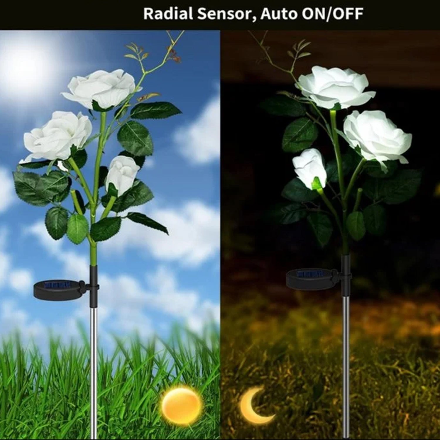 Solar Powered Decorative Garden Flower Lights Set of 2 - view 5