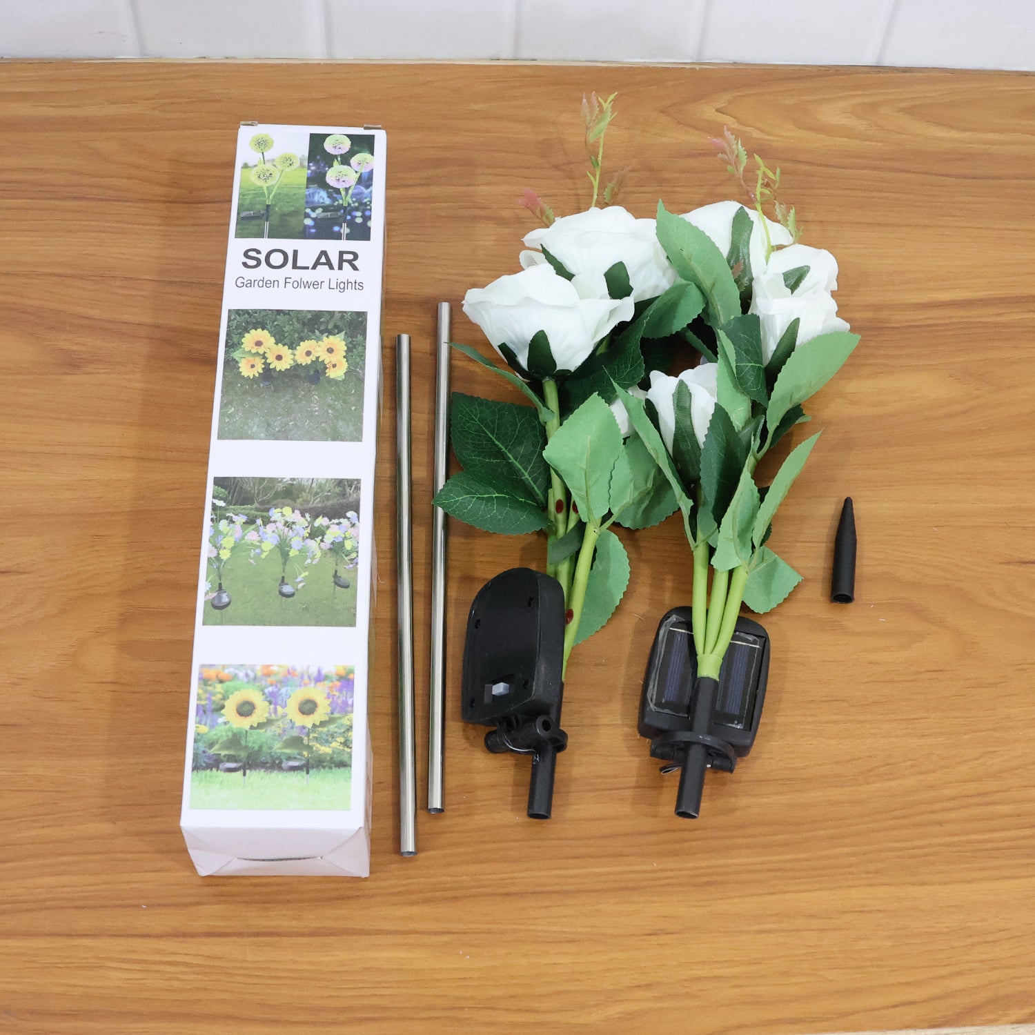 Solar Powered Decorative Garden Flower Lights Set of 2 - view 7