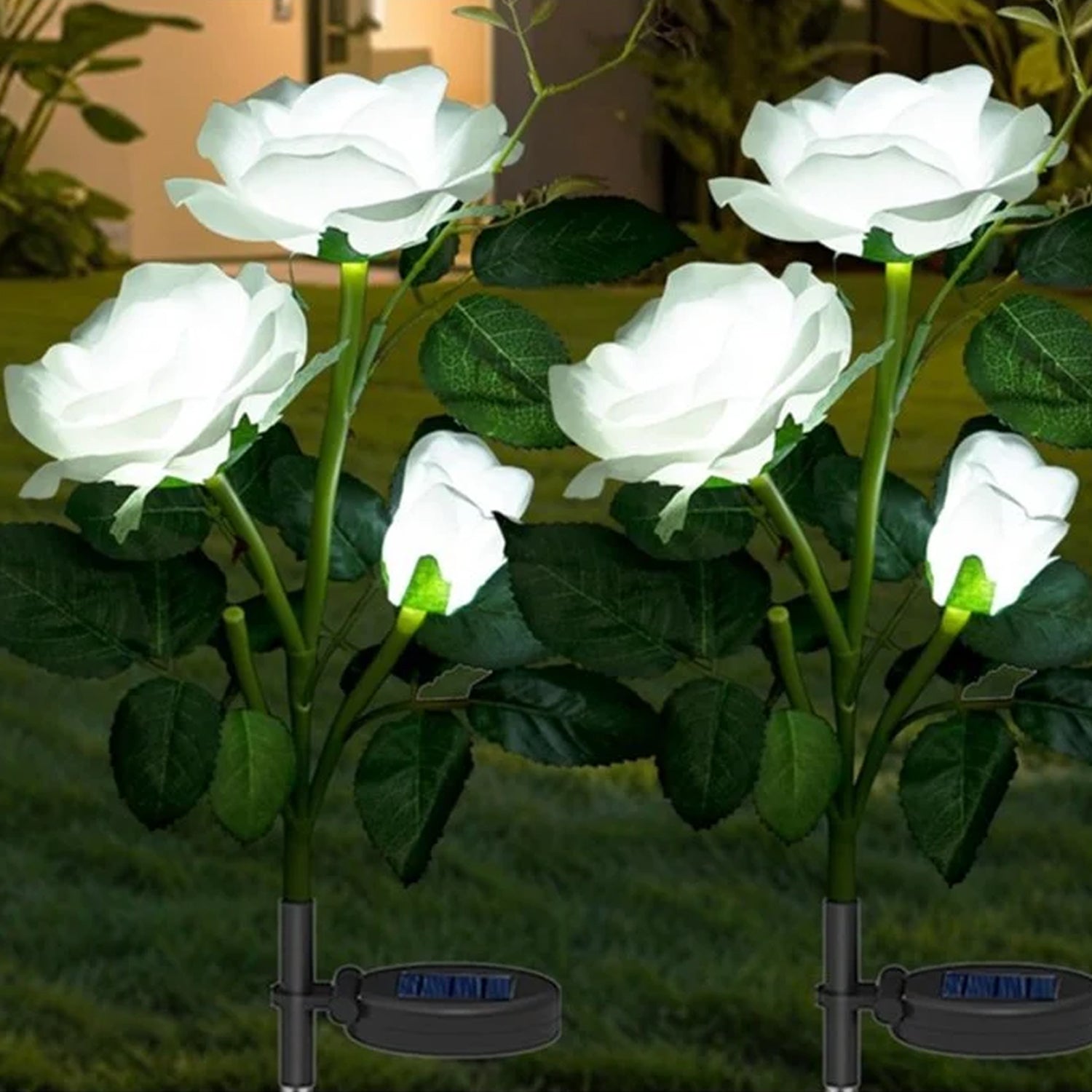 Solar Powered Decorative Garden Flower Lights Set of 2