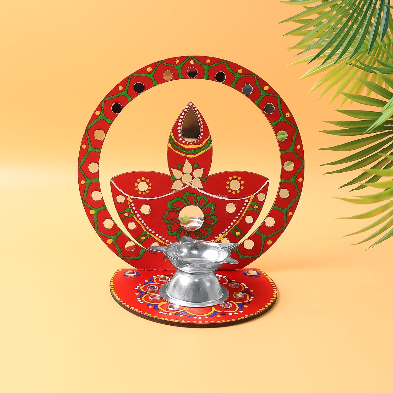 Handcrafted Wooden Decorative Diya Stand (1 Pc) - view 3