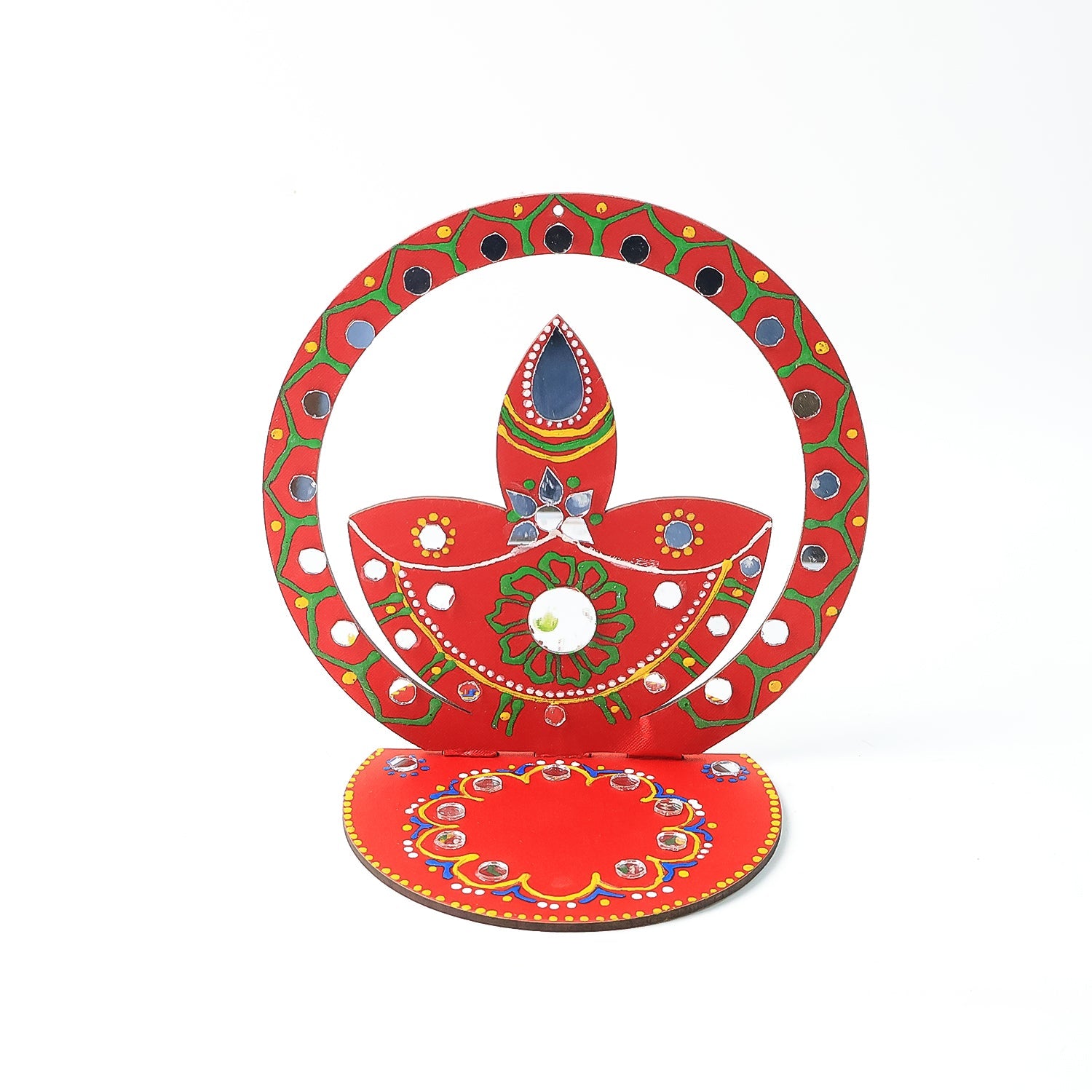 Handcrafted Wooden Decorative Diya Stand (1 Pc) - view 5