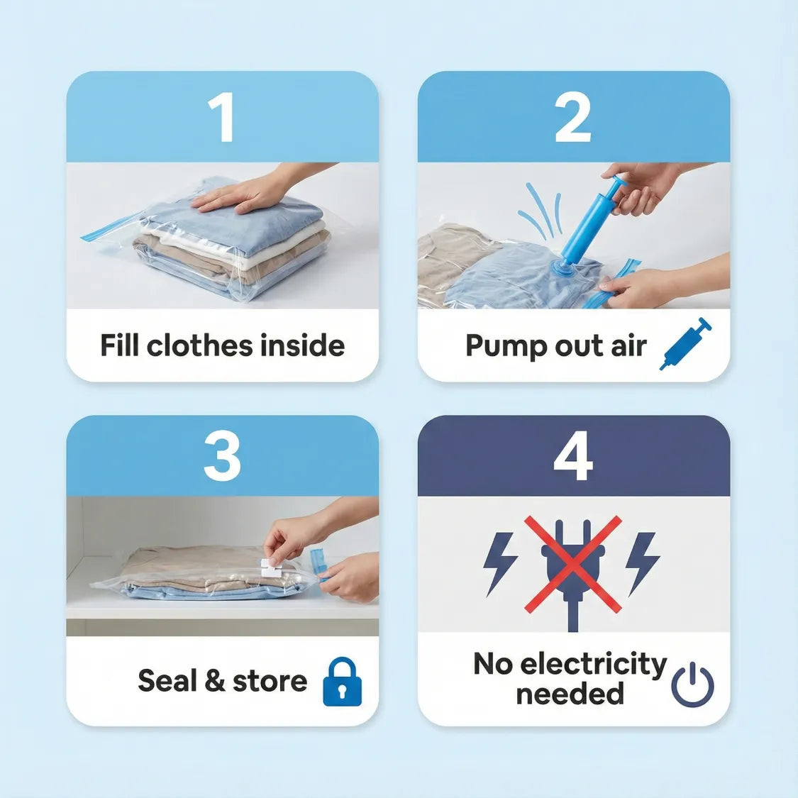 Vacuum Storage Bags, Compression Bags (5 Pcs Set) - view 5