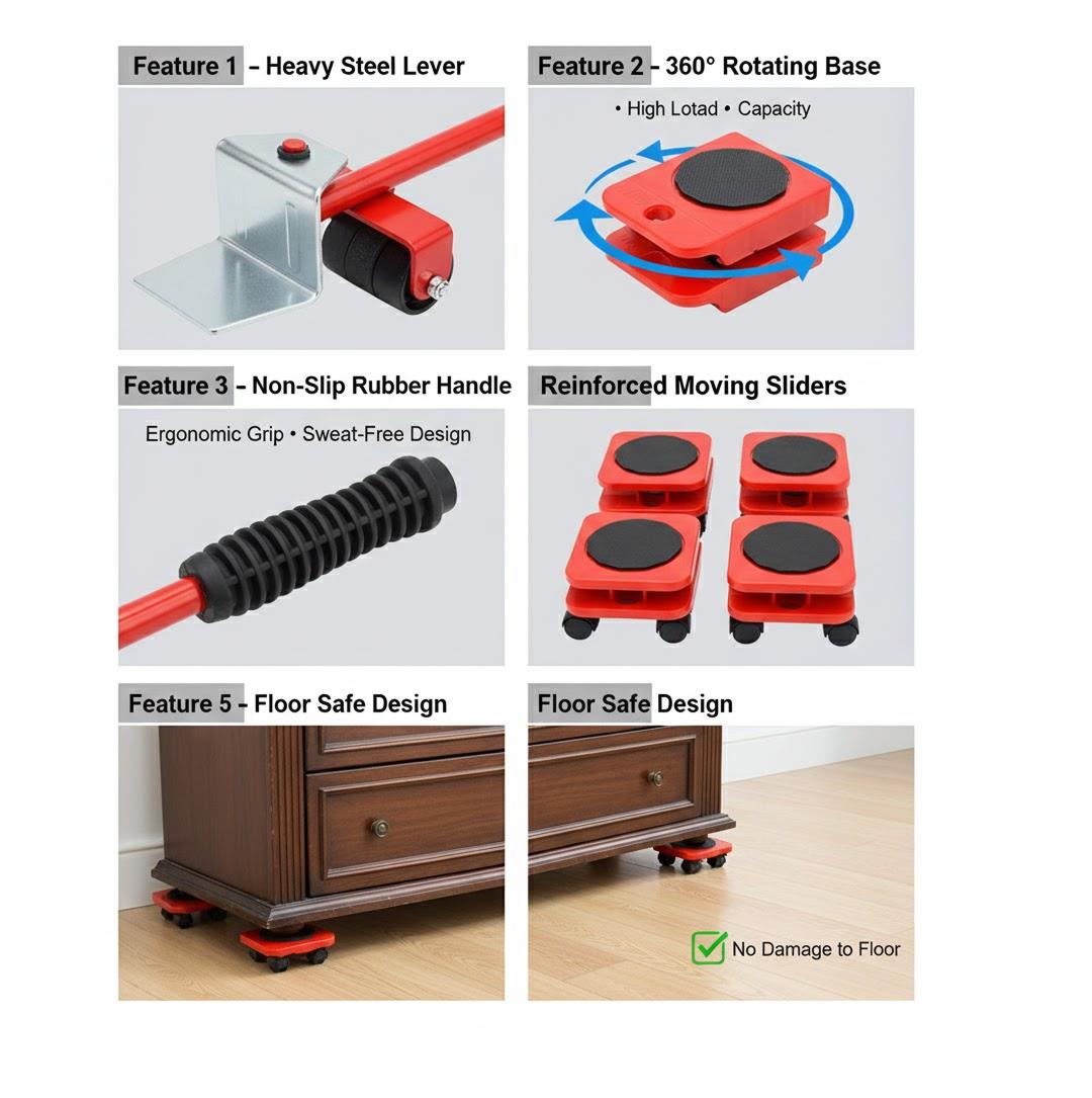 Heavy-Duty Furniture Lifter & Shifting Tool - view 3