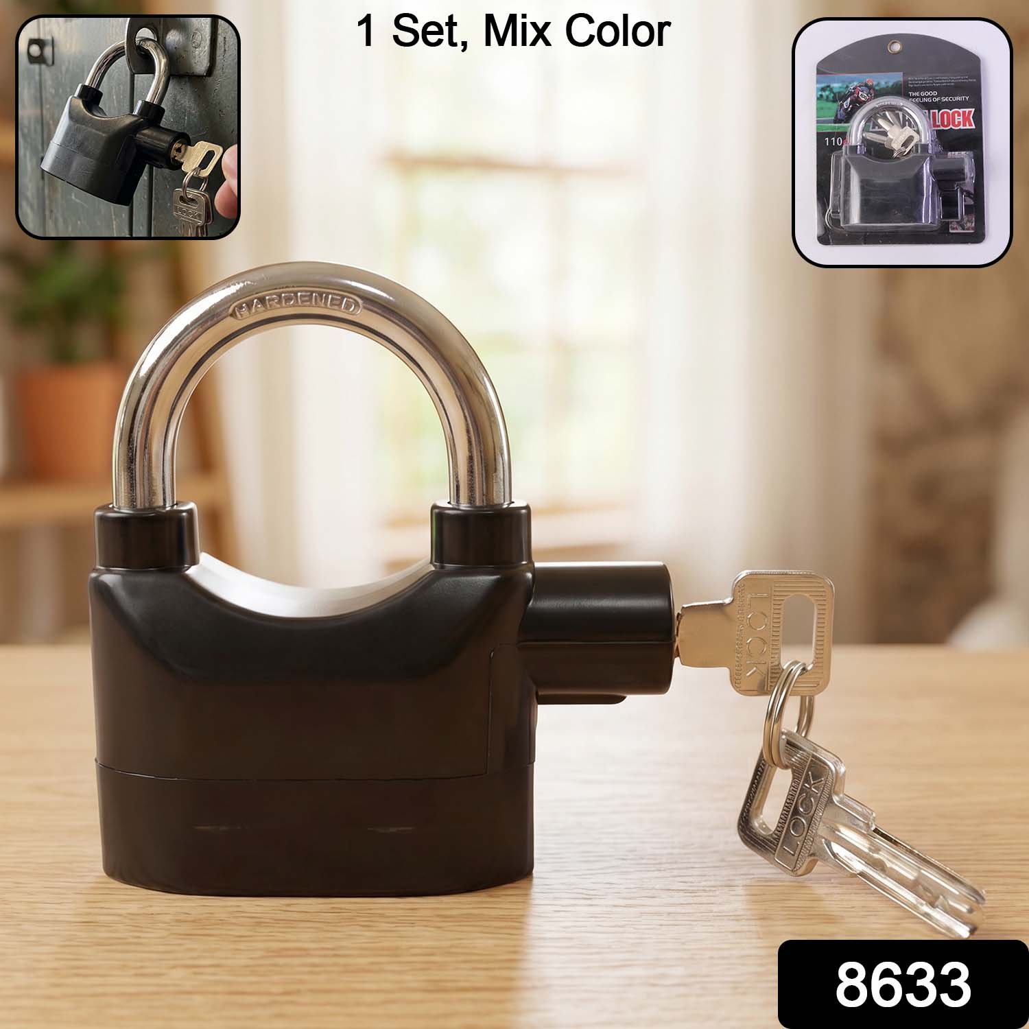 Heavy Duty Security Alarm Padlock with Built In Sound Alert System With 3 keys - view 2