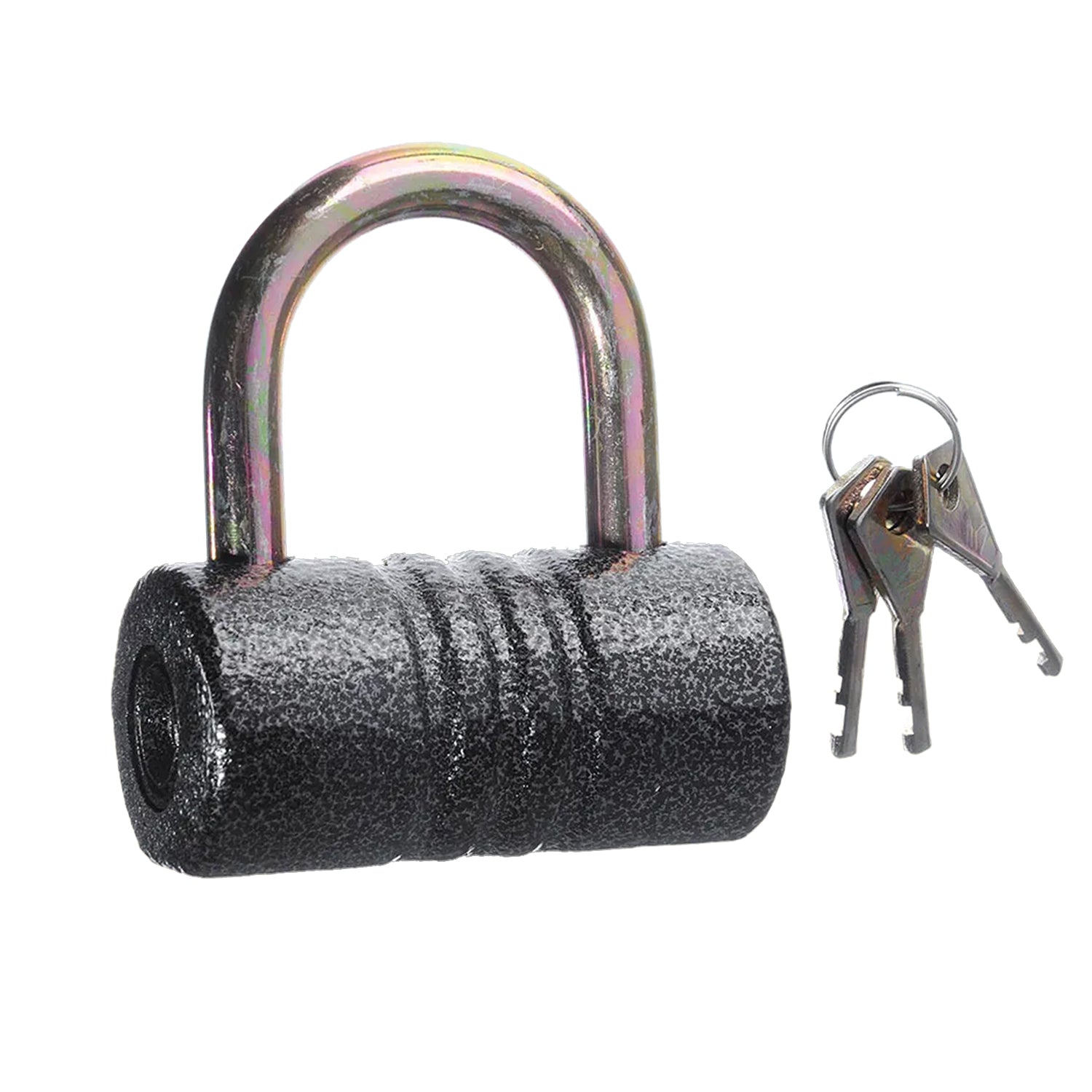 Heavy-Duty Iron Padlock – 82mm Black with Brass Core & 5 Keys, Waterproof - view 3