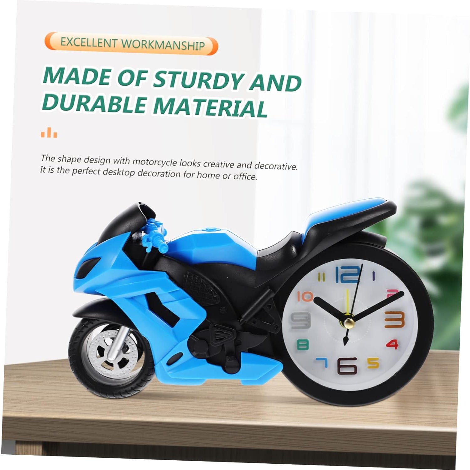 Retro Motorcycle Alarm Clock – Novelty Bike Engine Style Desk Clock - view 5