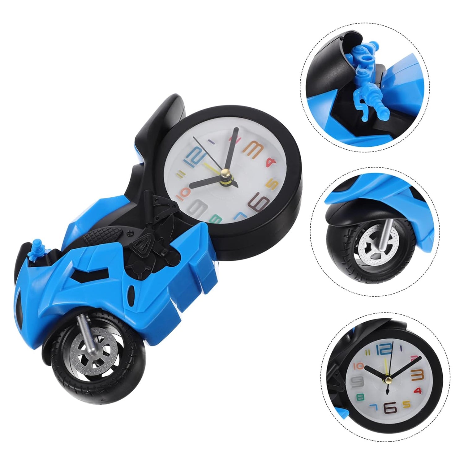 Retro Motorcycle Alarm Clock – Novelty Bike Engine Style Desk Clock - view 7