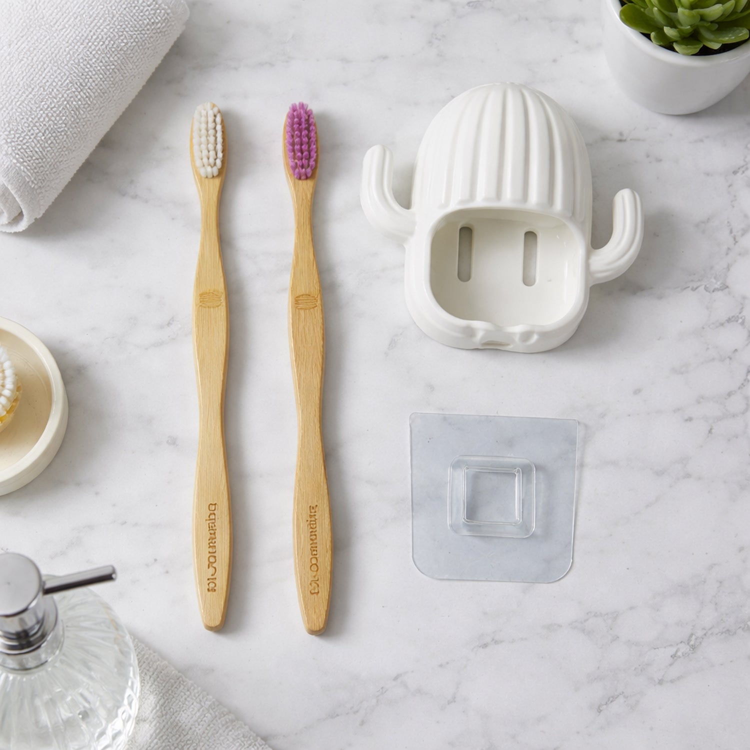 Premium Wall Mounted Toothbrush Holder Set (1 Set)
