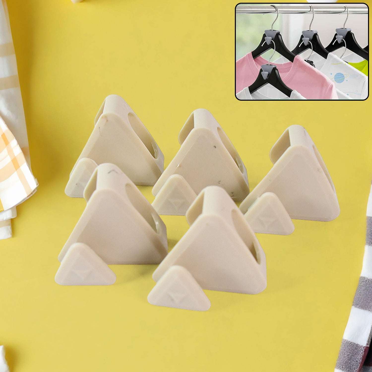 Multi-Functional Plastic Triangle Hanger Connector Hooks 5 Pcs Set