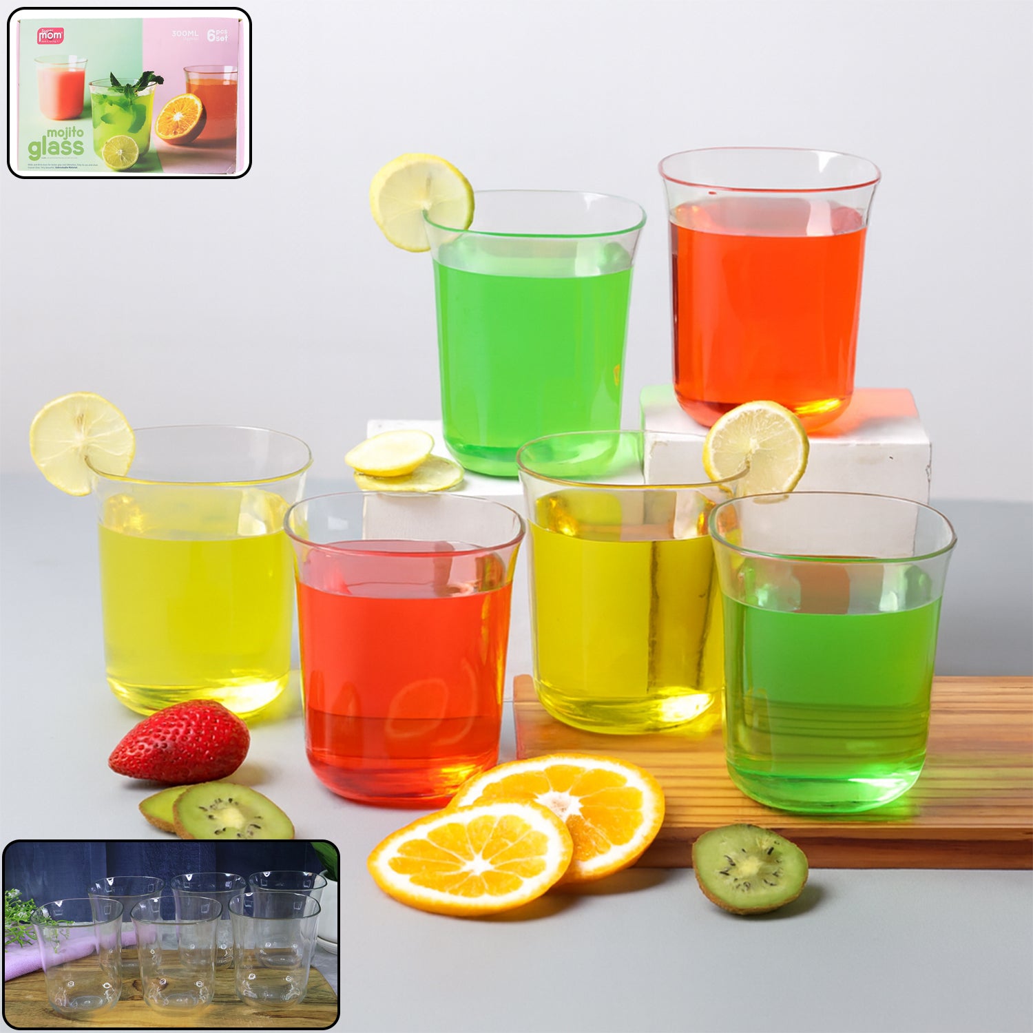 Supermom Plastic Mojito Glass 300ML Set of 6 Pc