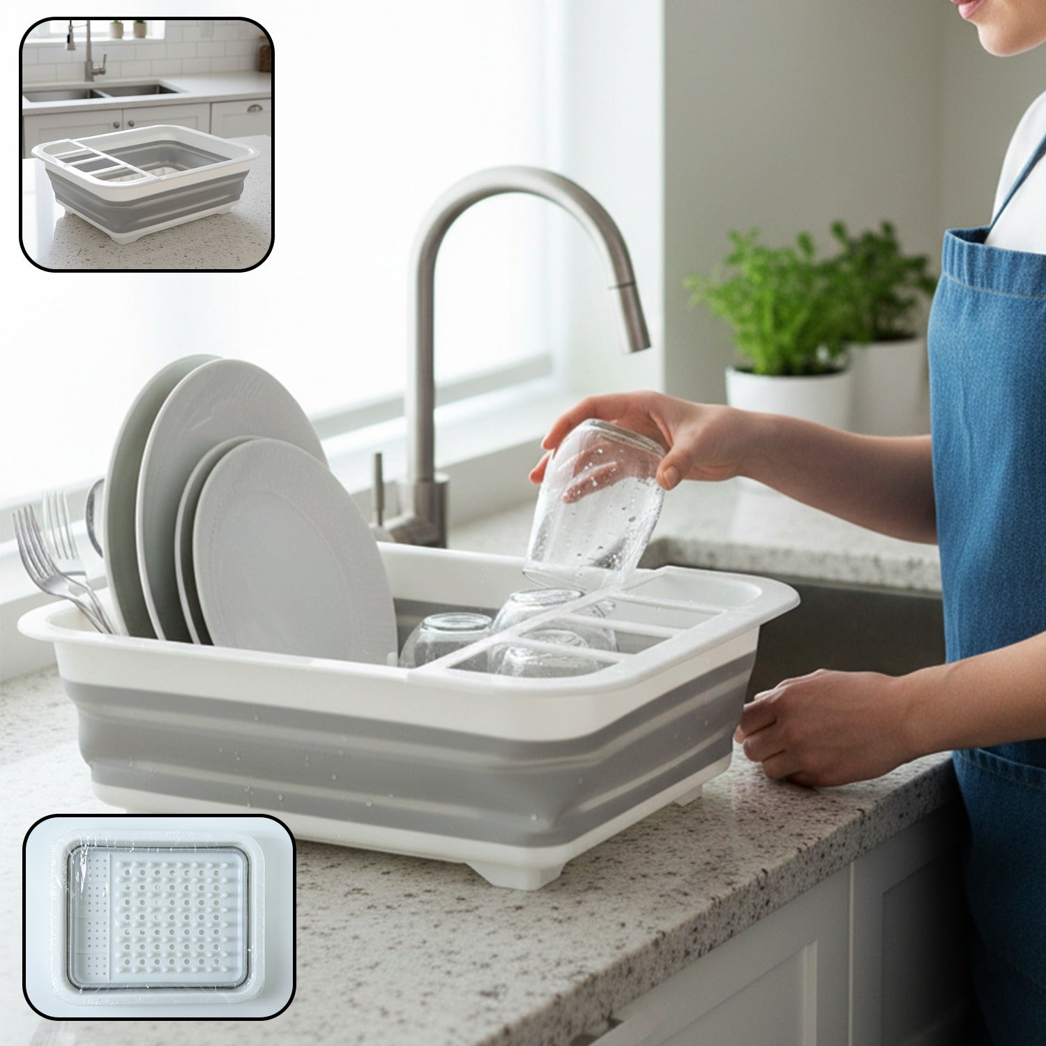 Foldable Plastic Dish Drying Rack (1 Pc)