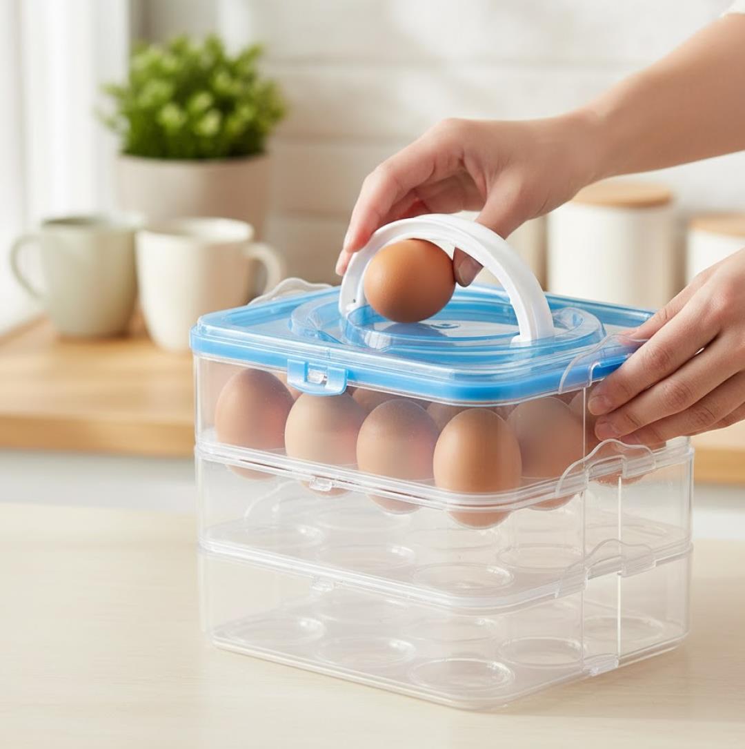 3-Layer Plastic Refrigerator Egg Storage Box (36 Grid)