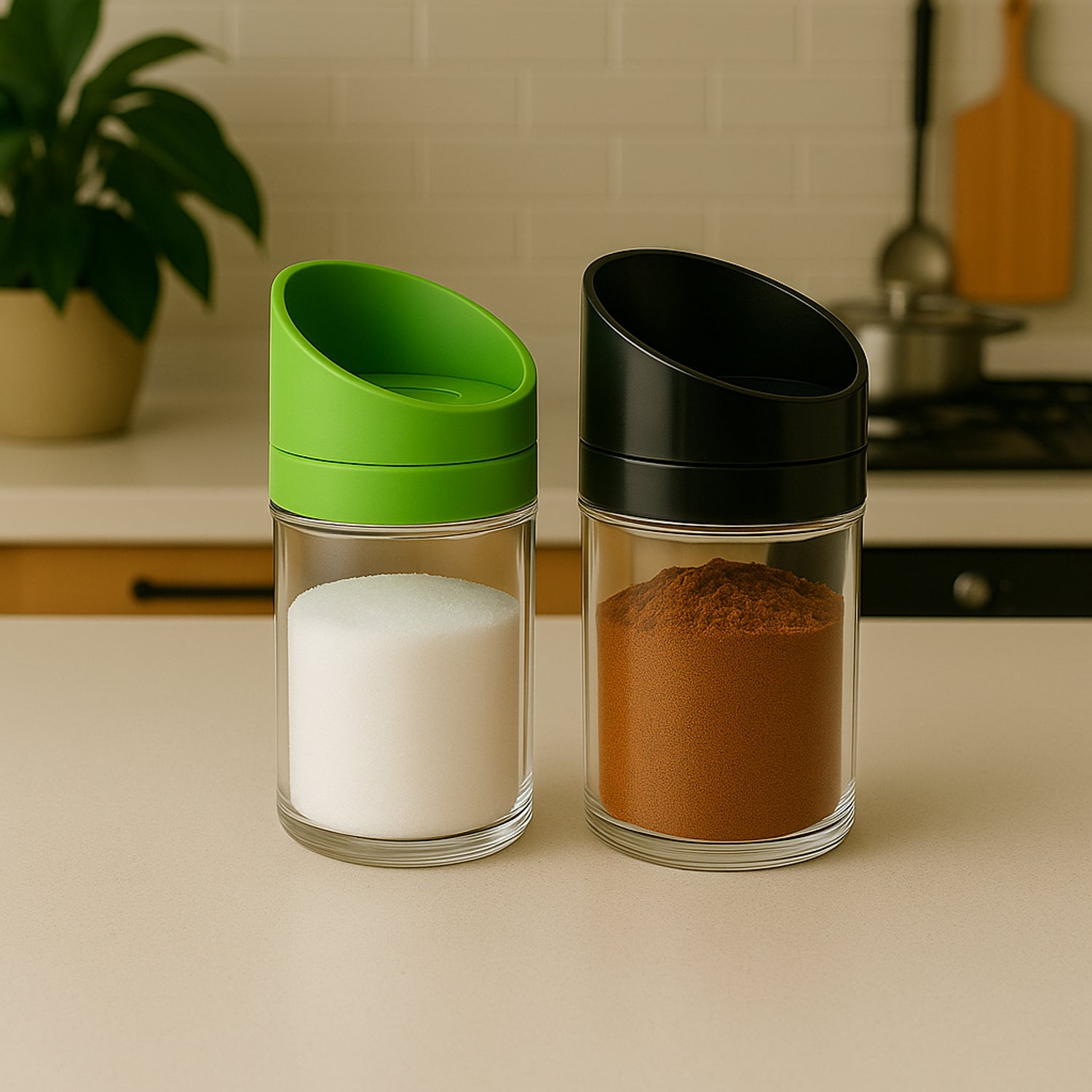 Apex Slant-Lid Kitchen Storage Jar Set (2 Pc)