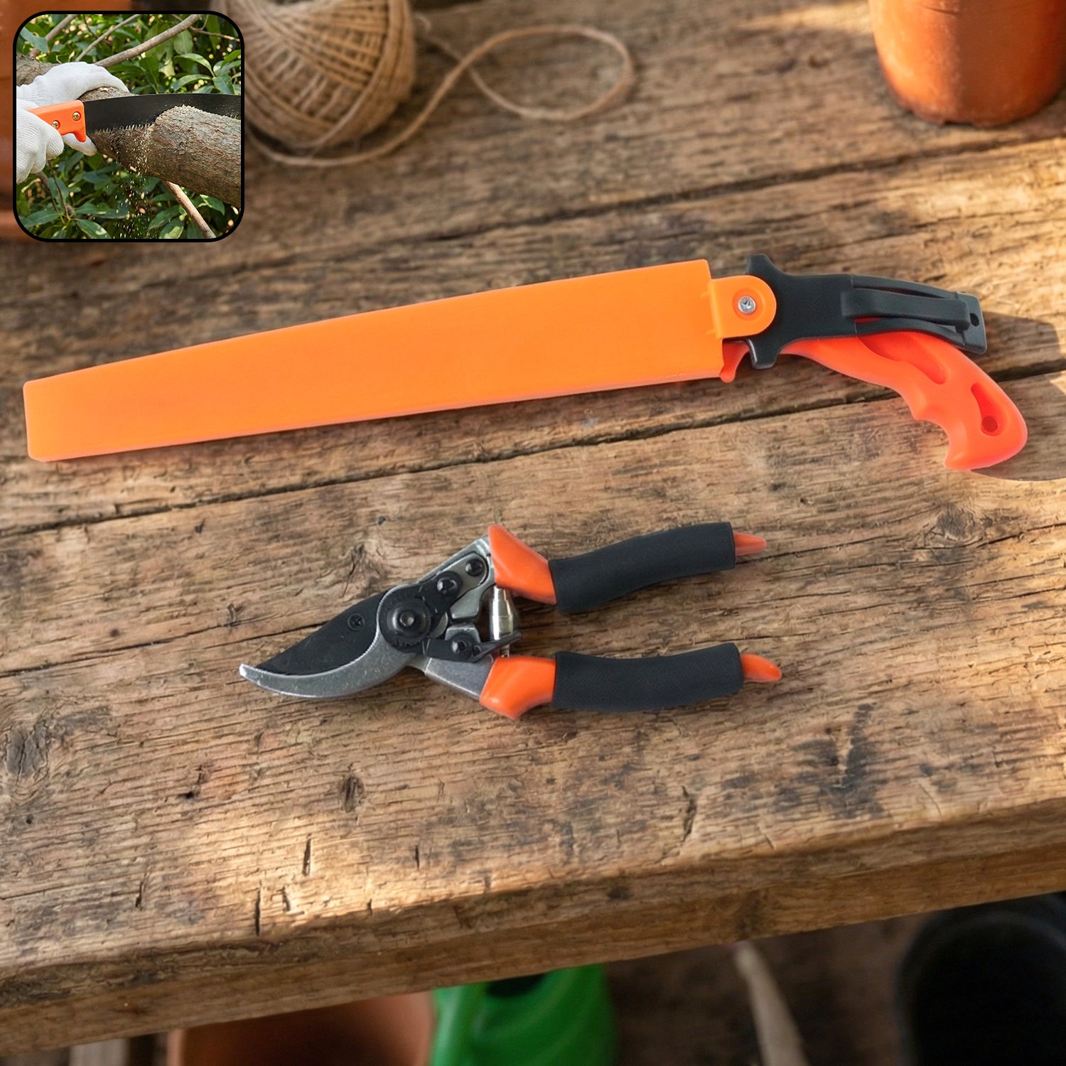 Heavy Duty Gardening Pruning Tool Combo Set (2 Pc Set)