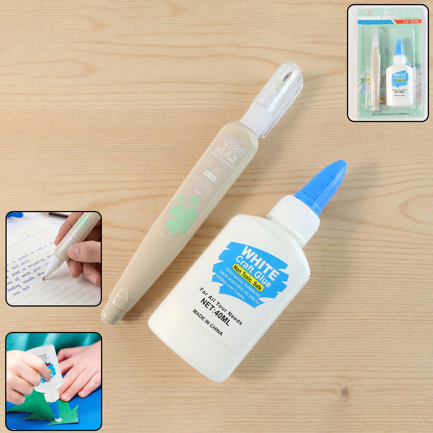 Multipurpose Craft Glue & Correction Pen Combo (1 set)