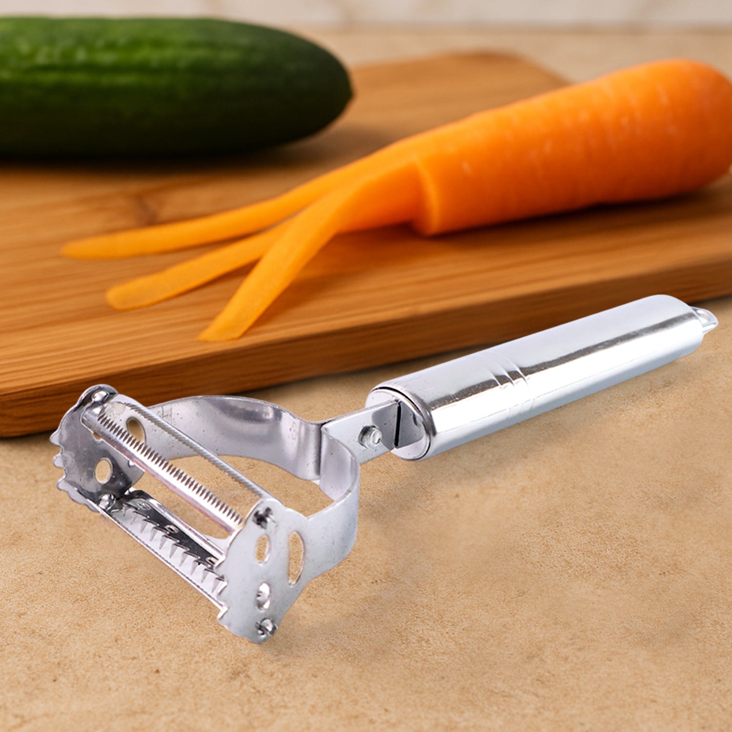 Heavy Duty 2-in-1 Multipurpose Stainless Steel Vegetable Peeler and Julienne Cutter