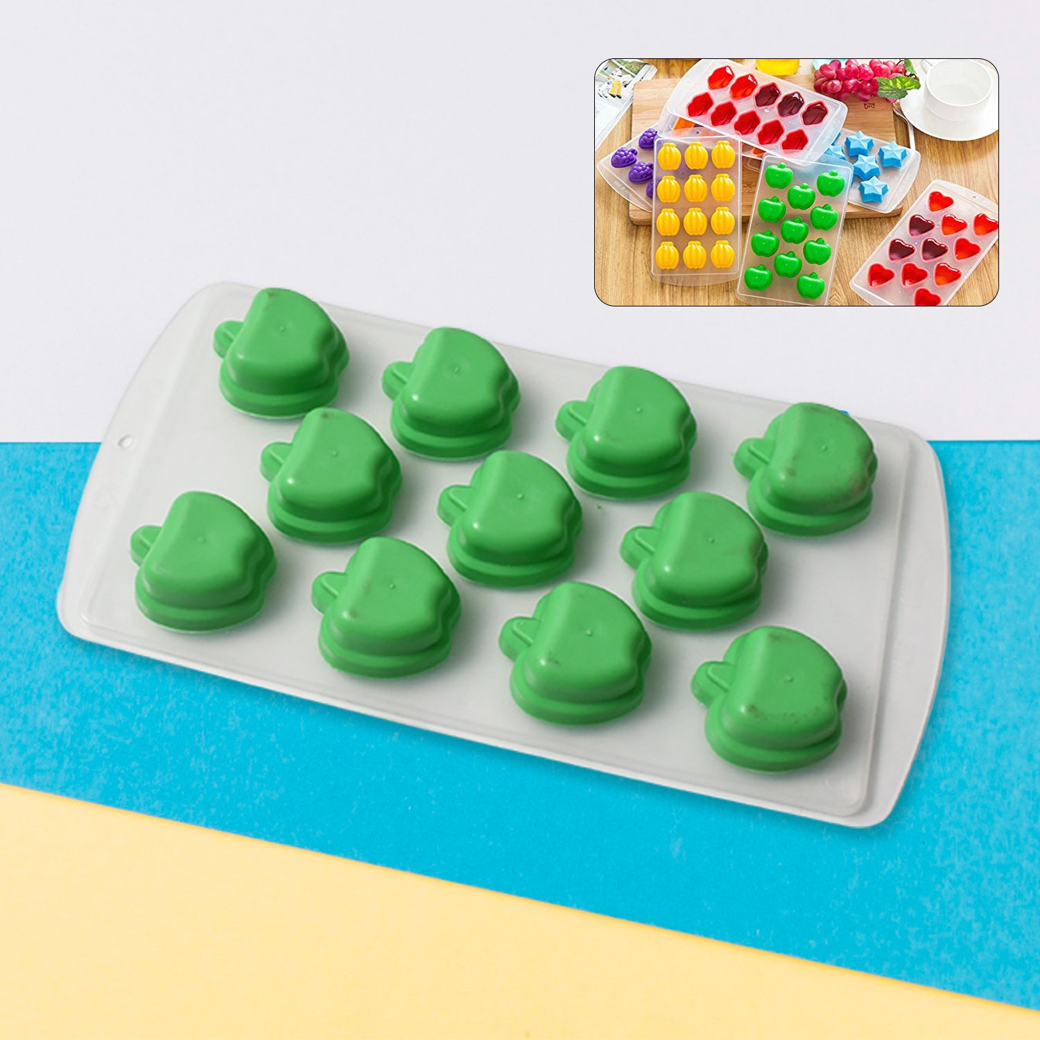 Silicone Mold Ice Cube Tray Creative Sweet Multi Type Ice Tray , Ice Cube Trays Multi Fruit Shape Ice Tray (1…