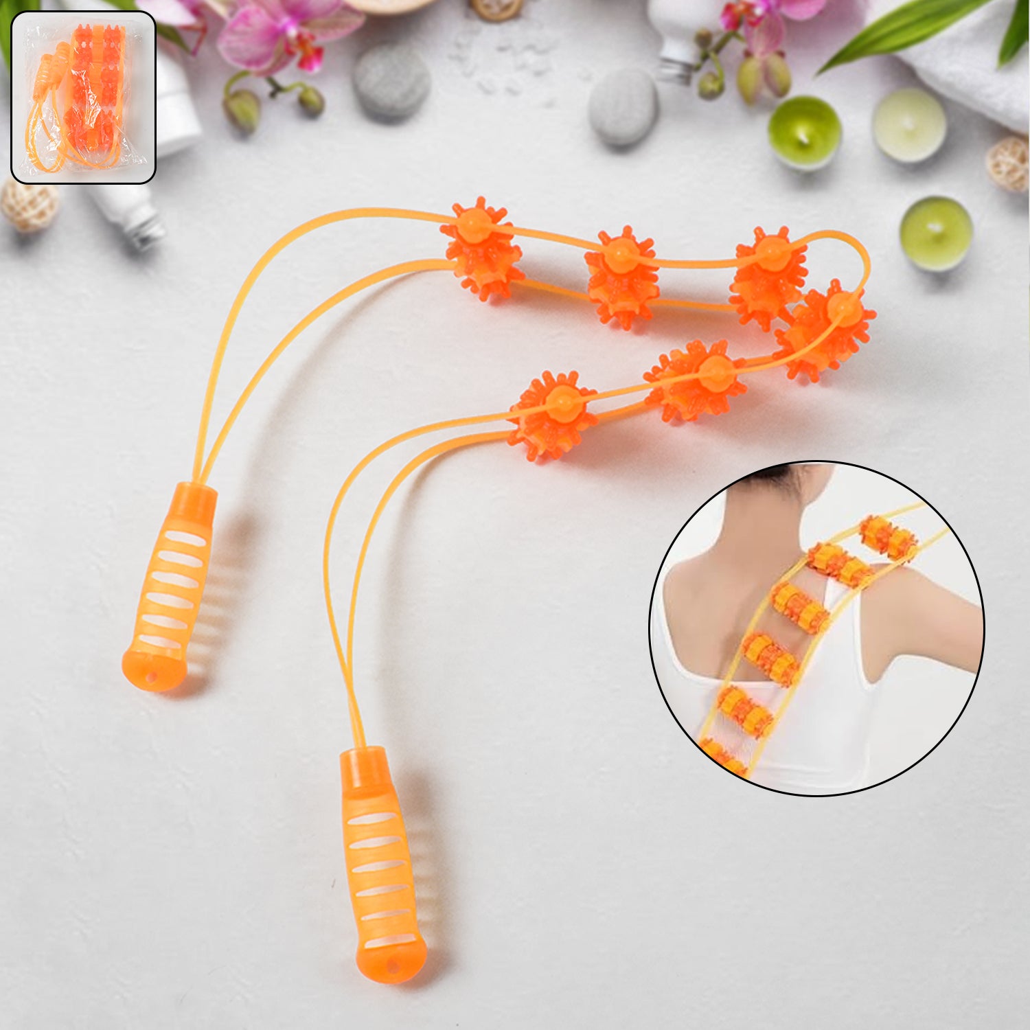 Handheld Back Massage Roller Rope (1 Pc)
