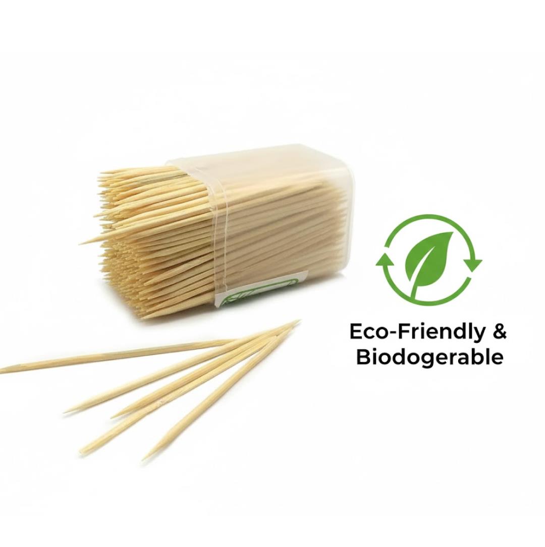 Wooden Toothpicks with Dispenser Box