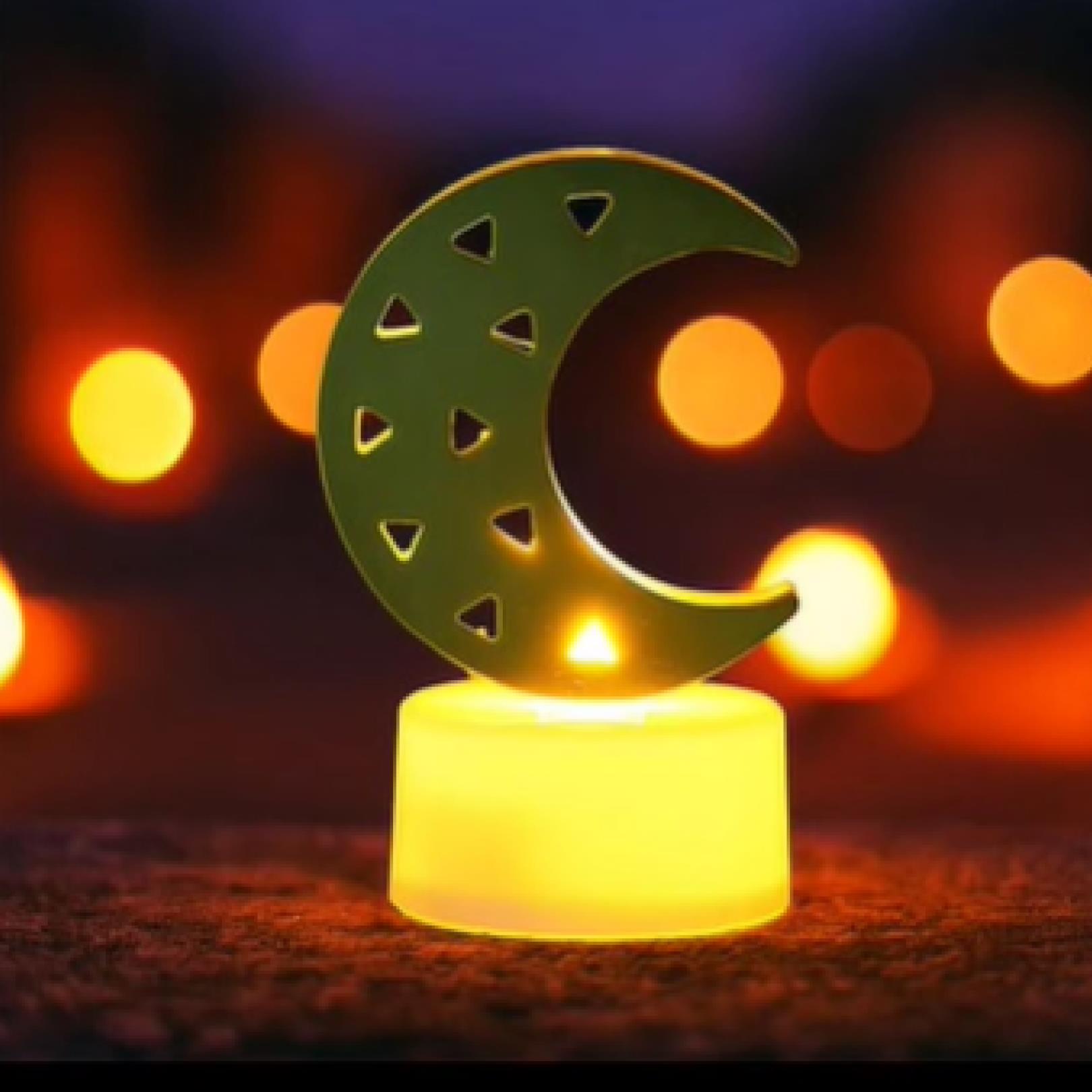 Decorative Moon Shaped Flameless LED Candles (12 Pc)