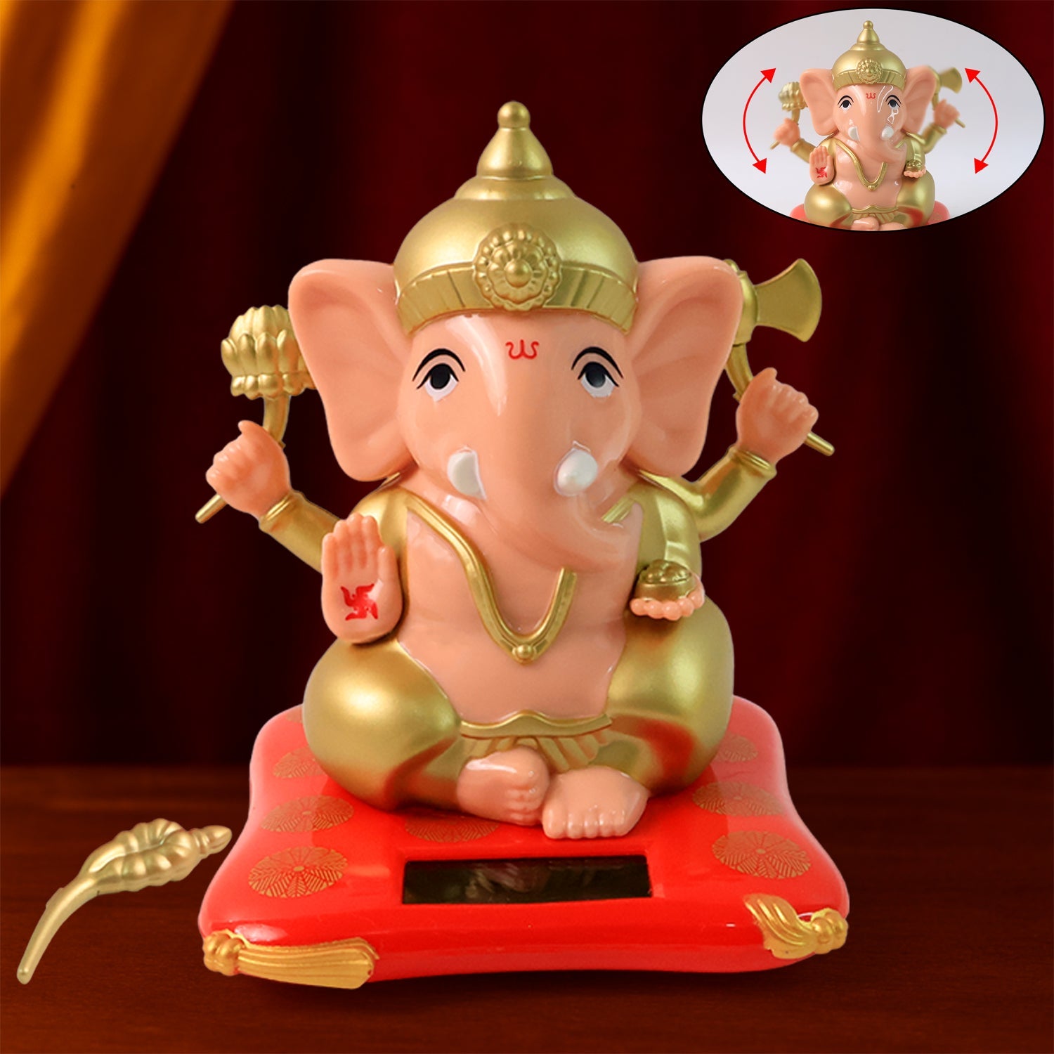 Solar-Powered Dancing Ganesha Idol – Decorative Lord Ganpati Showpiece with Movement