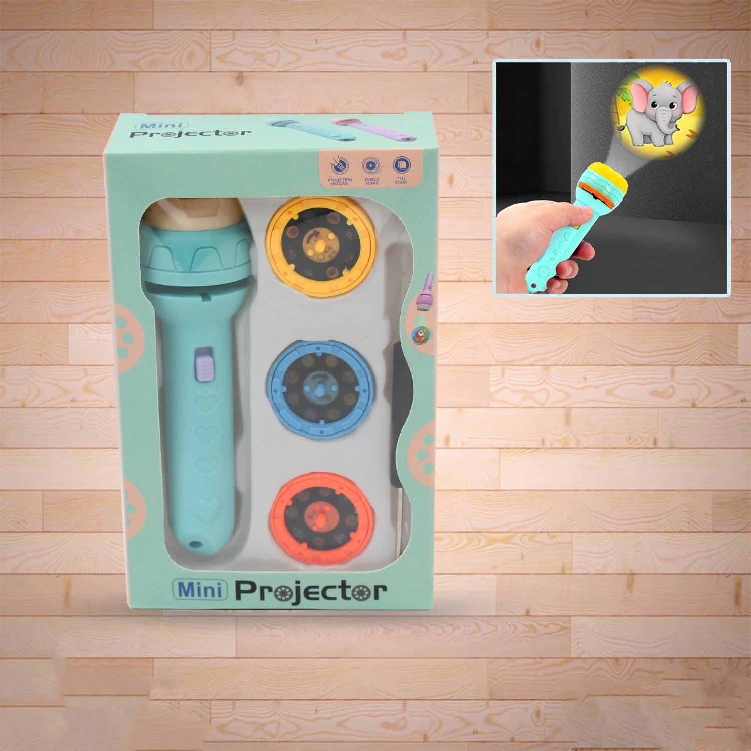 Mini Slide Projector for Kids with 3 Slide and Animated Pattern Learning Toy