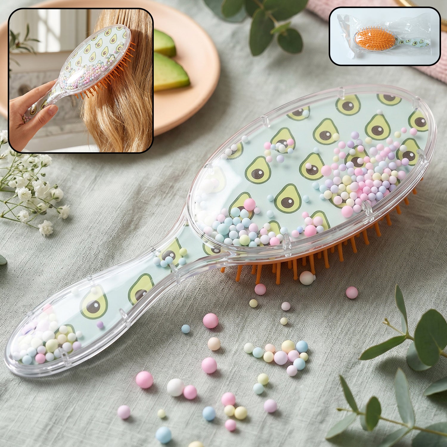 Soft Cushion Hair Brush Detangling Comb (1 Pc)