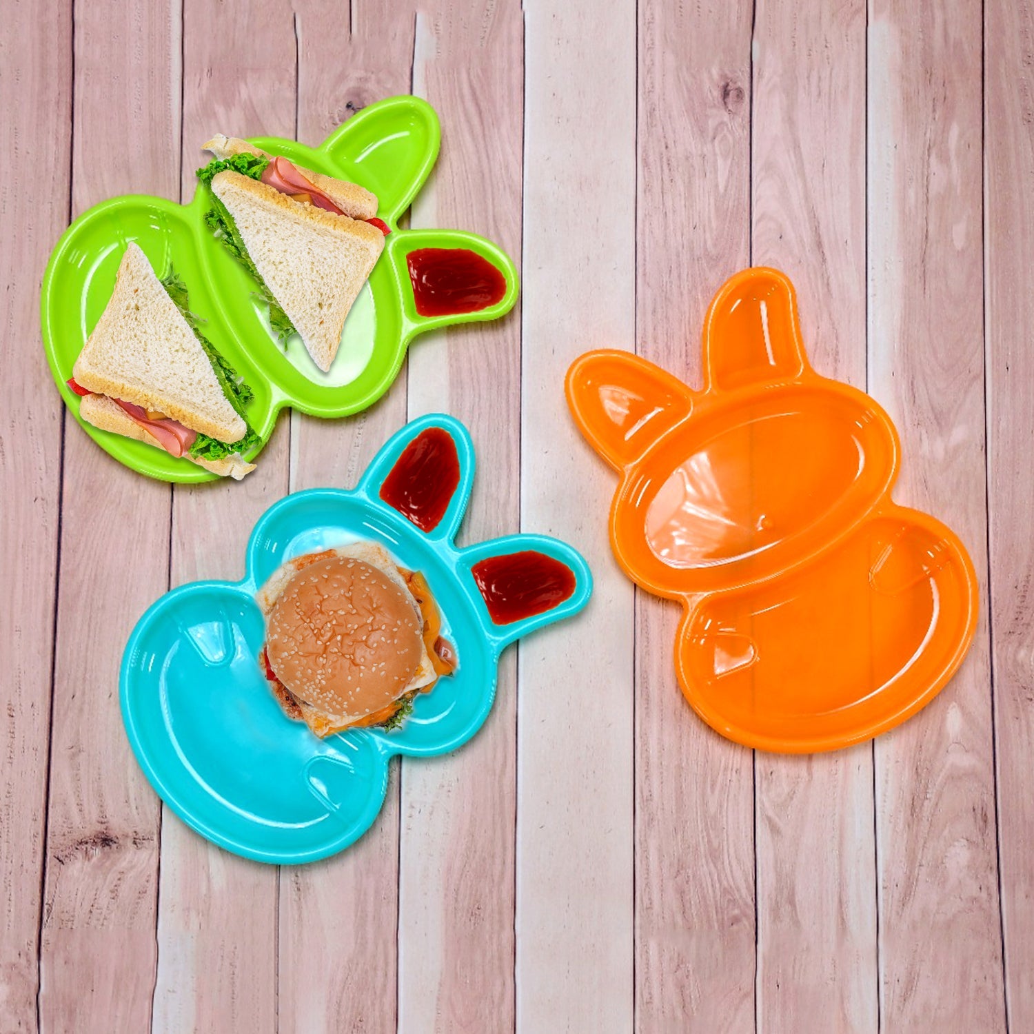 6-Piece Rabbit Shape Dish Set for Kids (Multicolor)