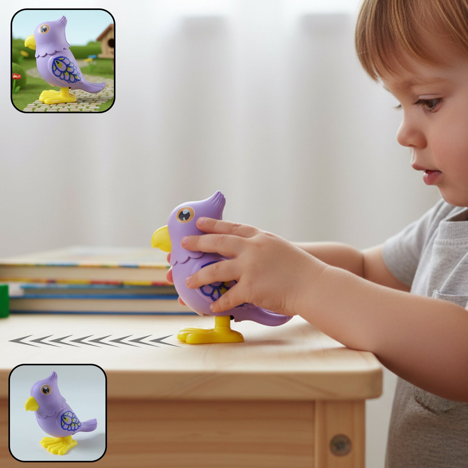 Key Operated Jumping Bird Toy for Kids (1 Pc)