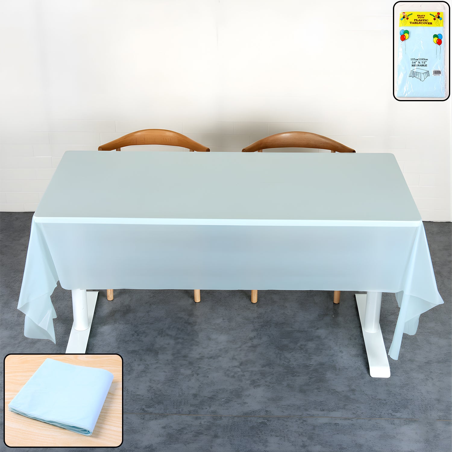 Waterproof Disposable Plastic Table Cover 137 × 183 cm