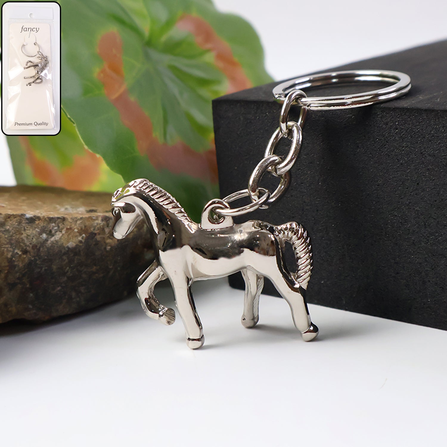 Premium Metallic Horse Shape Keychain (1 Pc)
