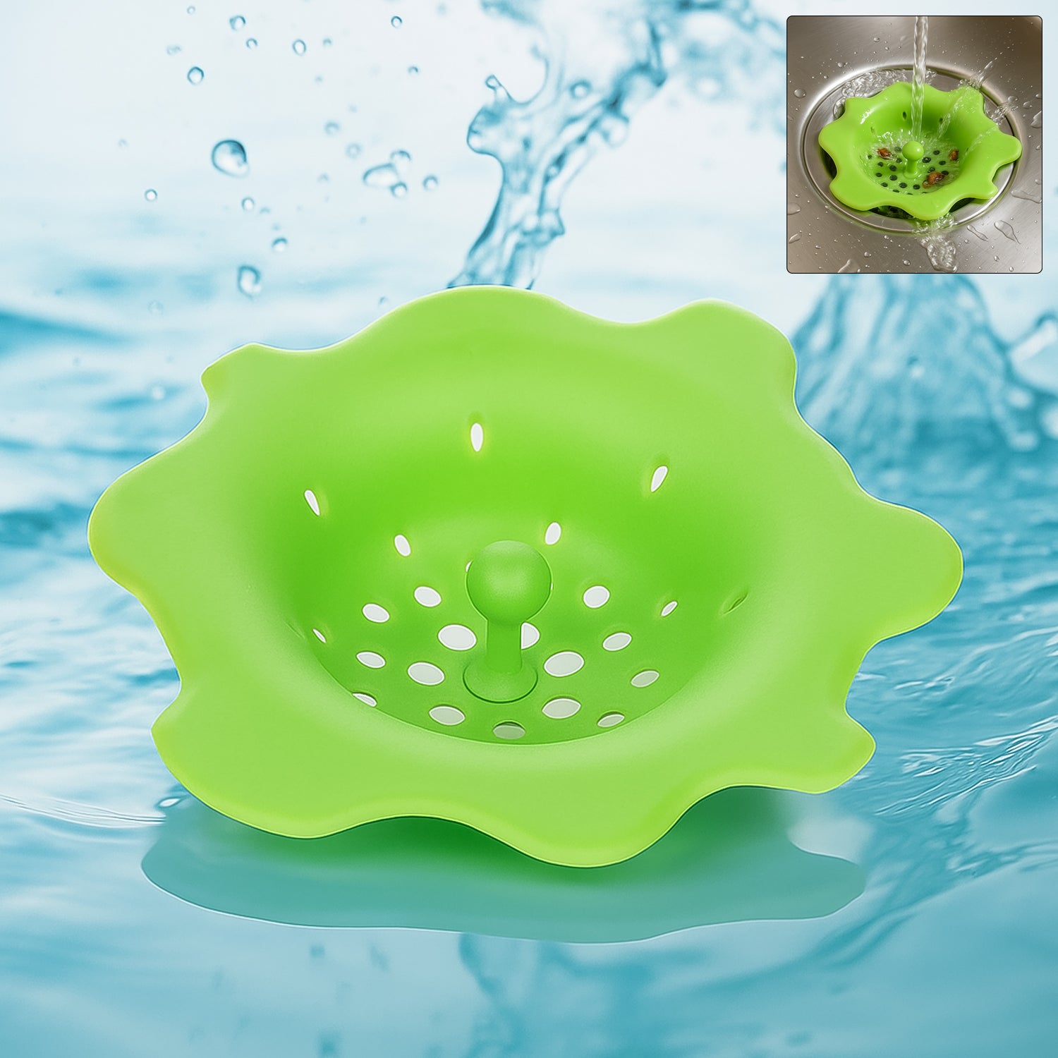 Flexible Silicone Sink Strainer & Drain Hair Catcher