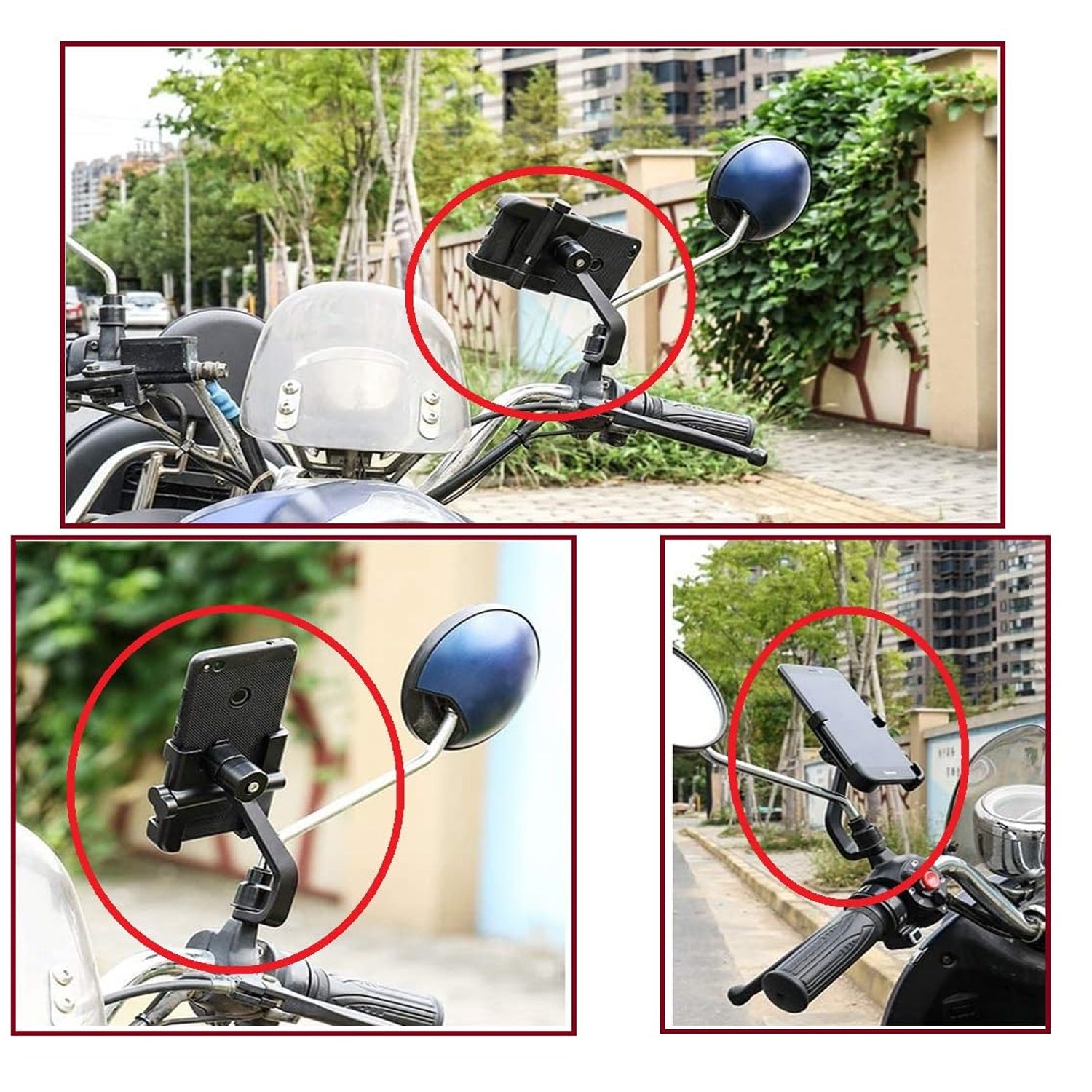 Full Metal Body Bike & Scooty 360 Degree Rotating Mobile Holder Stand (1 Pc)