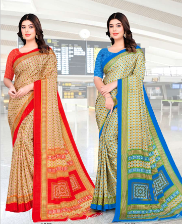 Exquisite Printed Georgette Saree Collection with Matching Blouse Piece (Set of 4 Color Variants)