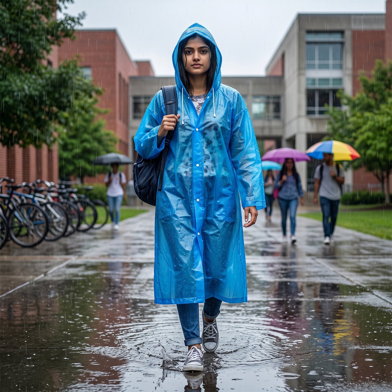 Eva Portable Rain Coat, Waterproof Raincoat (1pc)